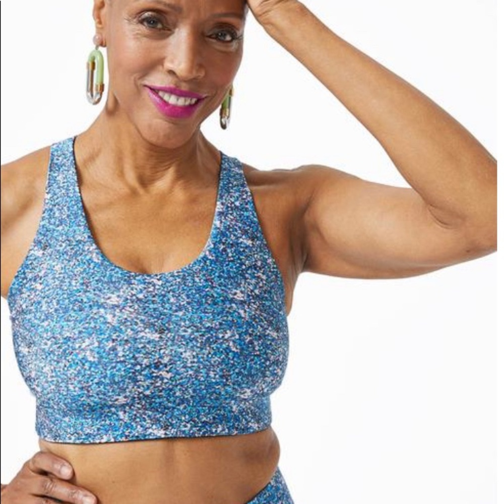 Terez Blue Glitter Sports Bra